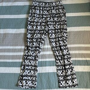 Mickey Mouse Black White Pajama Pants S Cotton